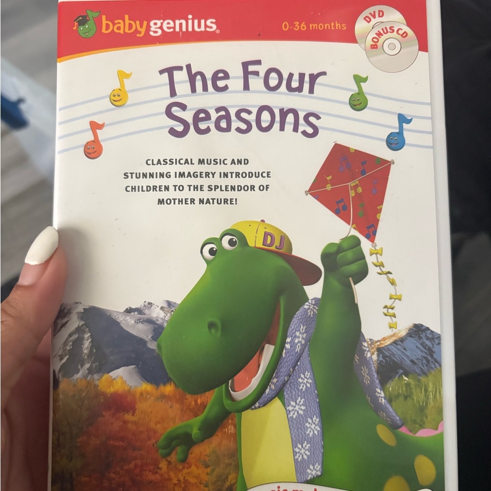 baby genius The Four Seasons DVD - Green Dinosaur Cover